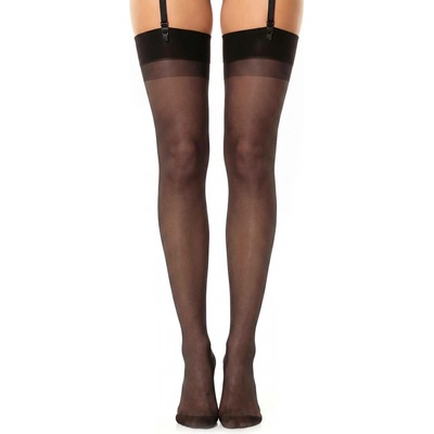 Glamory nadměrné punčochy na podvazky Perfect 20 DEN hladké black