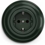 Reblig - Ретро домашна розетка с рамка SCHUKO 230V/16A зелена (RG0061G)