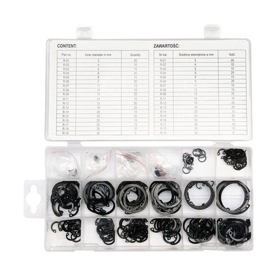 Pojistné kroužky INTERNAL sada 300ks, R1-R19, pr. 3 -32mm Yato YT-06881