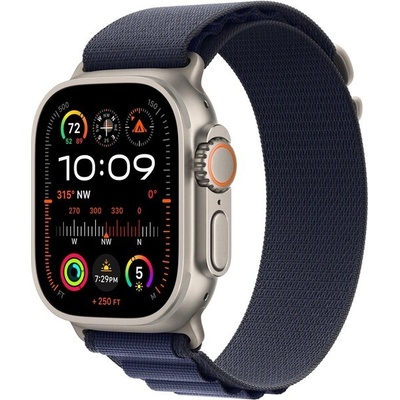 Apple Watch 49mm námořnicky modrý Alpský tah - L - provedení z přírodního titanu MXN03ZM/A – Zboží Živě
