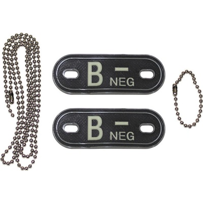 Identifikačná známka MFH Dog tag B NEG - čierna
