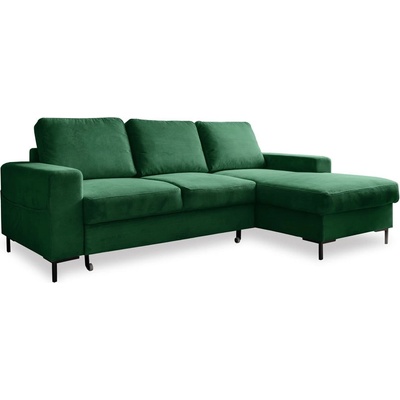 Miuform Тъмнозелен разтегателен ъглов диван от рипсено кадифе (десен ъгъл) Lofty Lilly - Miuform (1054ON35)