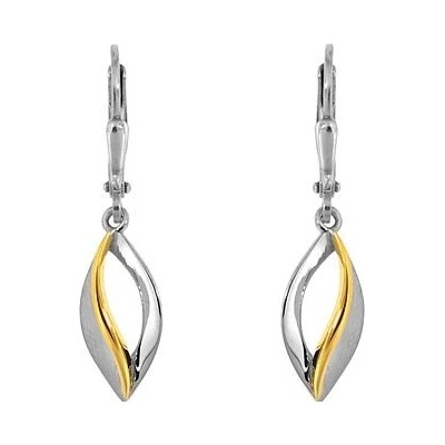 INFINITYSILVER Stříbrné náušnice oválky se zlacením na patent OE431541