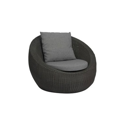 Ratanové nízké křeslo Anny, Stern, 110x107x84 cm, umělý ratan hnědý (cinnamon), sedáky 100% polyakryl hnědý (fawn brown)