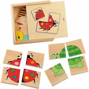 Woodyland Комплект дървени пъзели Woody - 4 в 1 (90328) - ozone