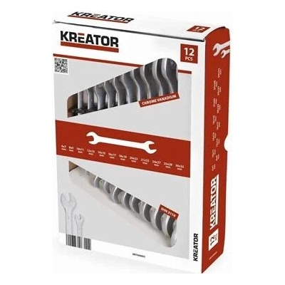 Kreator Sada oboustranných otevřených klíčů 6-32mm 12ks KRT500003