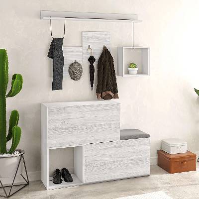 TopMebel Мебели за вход Holdon от меламин в древно бяло 120x36, 5x87, 5см
