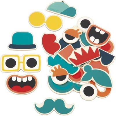 Janod Дървени магнити Създай забавни лица 24 бр