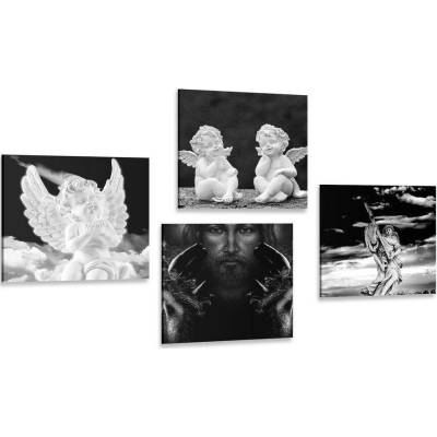 Set obrazů nebeská radost v černobílém provedení - 4x 40x40