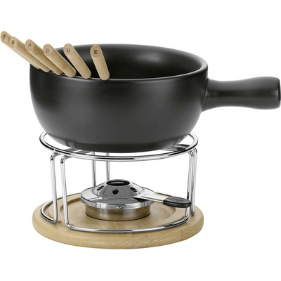 KELA Syrové fondue NATURA 10-dielne keramika, nerez, chróm, buk