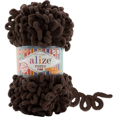 Alize příze Puffy Fine 26 temně hnědá