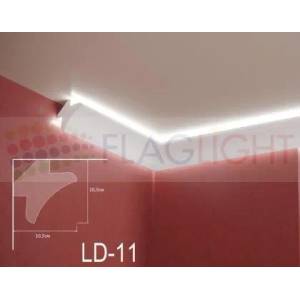  Ld-11 Декоративен профил за скрито led осветление ► 2метра (ld11)