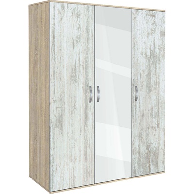 Bogdan Furniture G Трикрилен гардероб Мебели Богдан Модел bm-ava 3, кристал със сонома