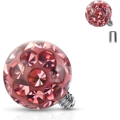 S4U Ozdobná kulička k dermálu TITAN, závit 1,6 mm, 5mm: růžová TIT1121P-05