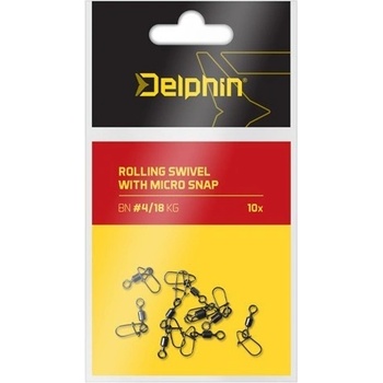 Delphin Obratlík S Karabinkou Rolling Swivel With Micro Snap vel.6 12kg 10ks