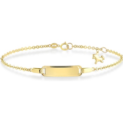 Lillian Vassago celozlatý s placičkou a přívěskem koníčka LLV06-GB091