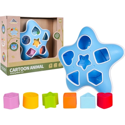 RKToys Vkládačka tvarů Hvězda s čísly 1-6 modrá
