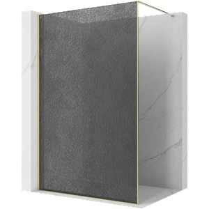 Mexen Kioto душ преграда Walk-in 150 x 200 см, графит crackle 12 мм, златен - 800-150-101-50-44-X (800-150-101-50-44-X)