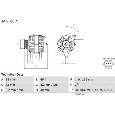 Alternátor BOSCH 0 986 044 671