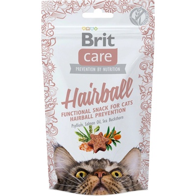 Brit Care Hairball maškrty pre mačky 3 x 50 g