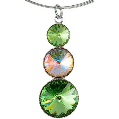 Klimm rivoli se Swarovski elements s třemi kameny peridot 168