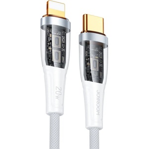 JOYROOM USB-C към Lightning кабел за Apple устройства с Lightning порт (120 см) - Joyroom Smart Power Off USB-C to Lightning Cable PD 20W (бял) (S-CL020A3)