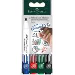 Faber-Castell Борд маркер за бяла дъска W20, 4 цвята (253942)