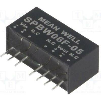 MEAN WELL SPBW06F-05 Měnič: DC/DC; 6W; Uvst: 9÷36VDC; Uvýst: 5VDC; Ivýst: 0÷1200mA; SIP8