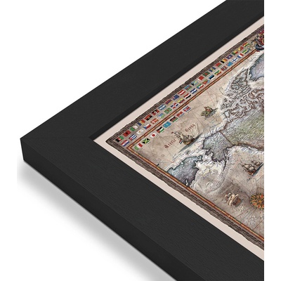 RayWorld Svět - nástěnná mapa Ray World Retro 136 x 92 cm Varianta: mapa v dřevěném rámu, Provedení: Pegi černý