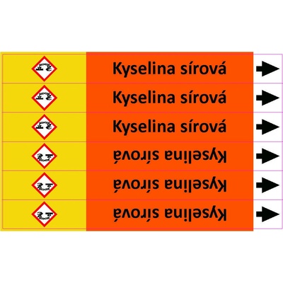 Grafiko | Kyselina sírová - dle ISO 20560 - Materiál fólie s ochrannou laminací, Rozměr aršík 6 ks 52x385 mm