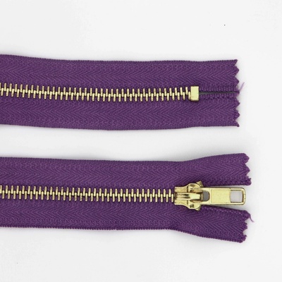 Pro Háčkování Kovový zip nedělitelný 16 cm, Ø 6 mm fialový
