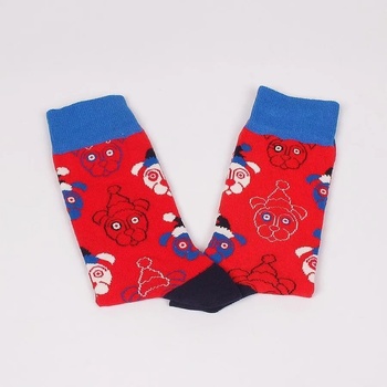 Image 1 of Мъжки коледни чорапи в червен цвят с кучета