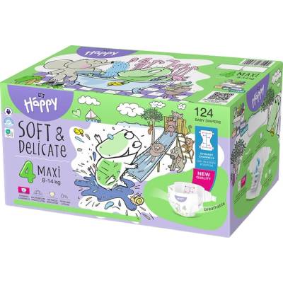 Bella Happy Soft & Delicate 4 Maxi 8-14 kg 4 Maxi 124 ks
