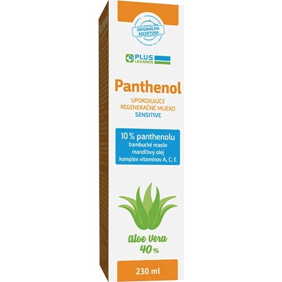 Plus Lekáreň Panthenol 10% telové mlieko sensitive upokojujúce 230 ml