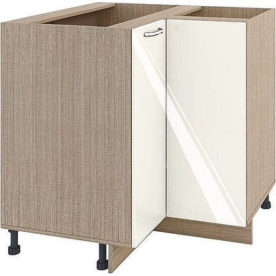 ИРИМ Ъглов долен шкаф с две врати МФ-Крийм гланц-11-61 90 см