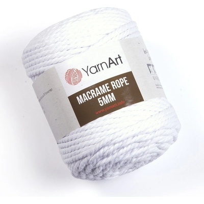 Yarn Art Macrame Rope 5 mm 751 bílá
