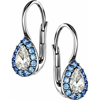 Zlaton Náušnice bílé zlato kapka s modrými zirkony 1.9cm 3.05g 001082305243
