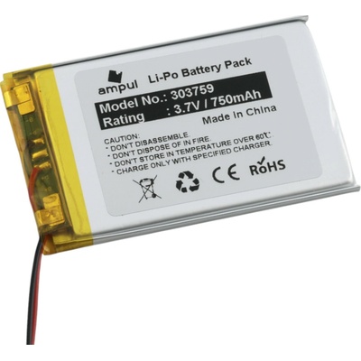 Li-Pol baterie 750mAh, 3.7V, 303759 – Zboží Živě