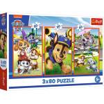 Trefl Детски пъзел Trefl от 3 x 80 части - Бандата на Пес Патрул (34886) - baby