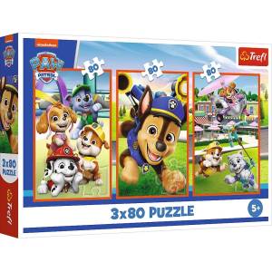 Trefl Детски пъзел Trefl от 3 x 80 части - Бандата на Пес Патрул (34886) - baby