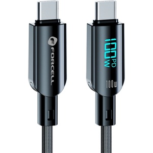Forcell Кабел Forcell - F-Energy C277, USB-C/USB-C, 100W, 1.2m, черен (5903396395277)