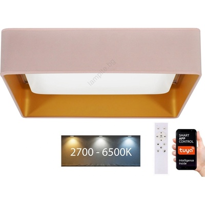 Brilagi Brilagi-LED Димируемо осветително тяло VELVET SQUARE LED/36W/230V Wi-Fi Tuya + дистанционно управление розово (BG0654)
