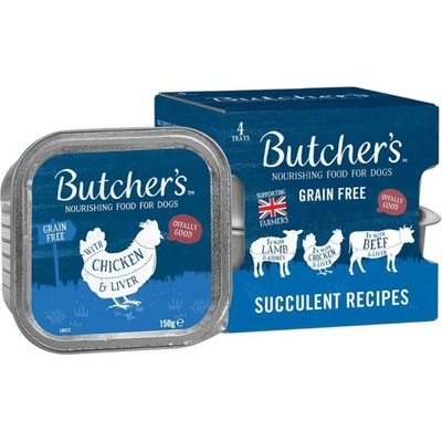 Butcher's Dog Original hovězí kuřecí a jehněčí 4 x 150 g