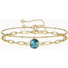 Swarovski e. set zlatých náramkov na nohu/ruku Laguna Light, Blue DeLite sel126