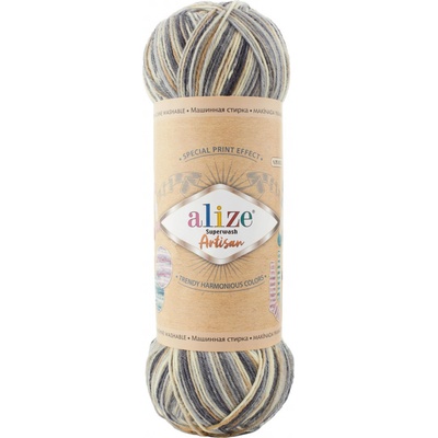 Alize Příze Superwash Artisan 9005 šedo-béžová