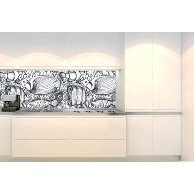 DIMEX ART Фототапет за кухня - черно-бяла риба 180 x 60 см