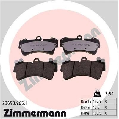 Sada brzdových platničiek kotúčovej brzdy ZIMMERMANN 23693.965.1