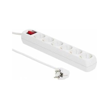 MicroConnect 6-way Schuko Power Strip on/off switch 1.5M, White