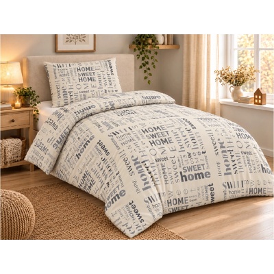 Jerry Fabrics Obliečky mikroflanel Home sweet home 140x200 70x90