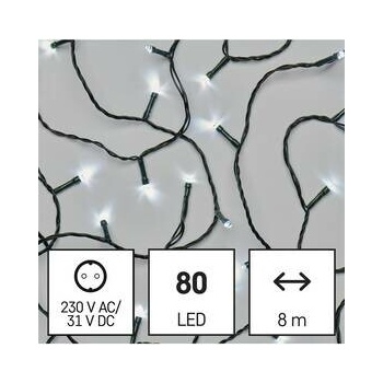 EMOS LED vianočná reťaz 8 m vonkajšia aj vnútorná studená biela časovač